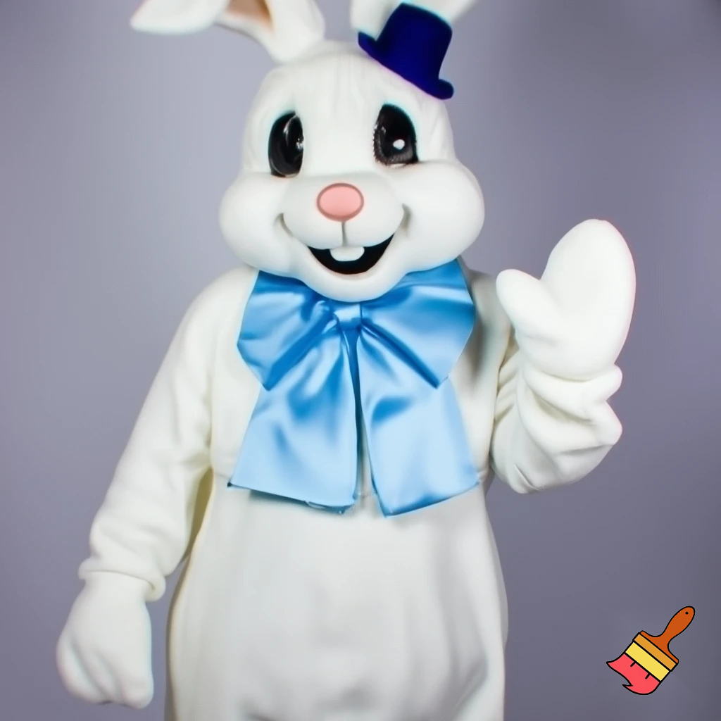 Easter bunny mascot costume top hat mascot costume