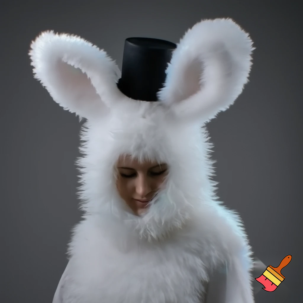 Easter bunny costume top hat person special in delicate