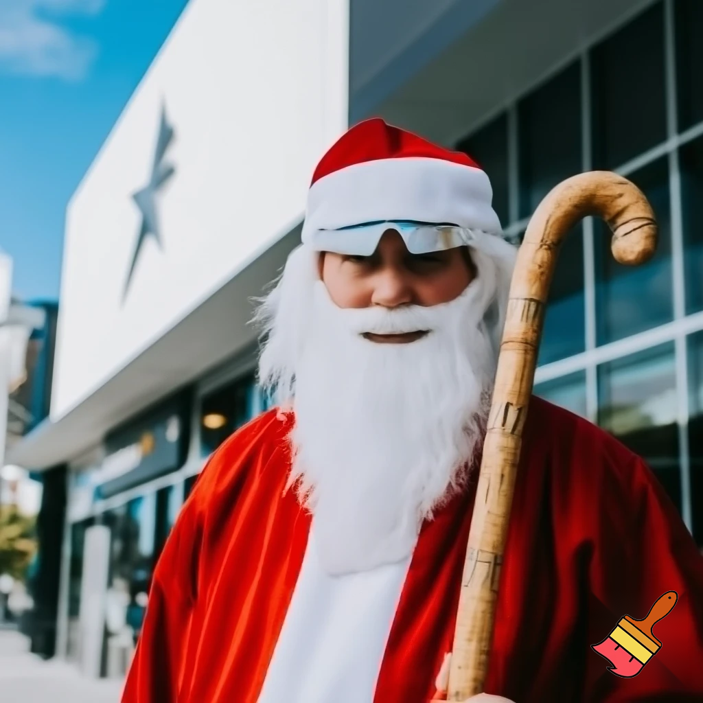 Santa Claus, Russia walking stick with the start the real Santa Claus shopping Centre in Australia
A star