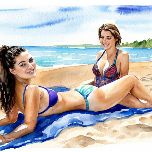 2 mans in a beach, one higschool girl in with swimsuit in one of the mans lap, the other man holding her swim bra shes wearing, laying down