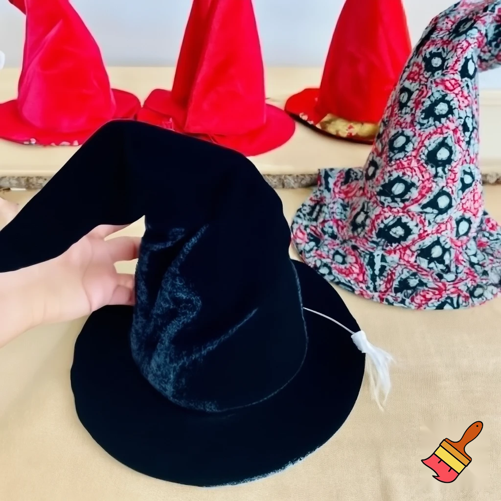 Christmas wizard hat velvet and fabric