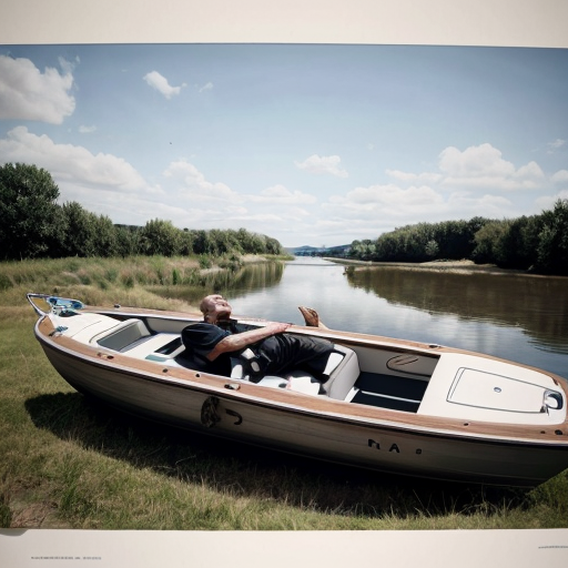a man dead beside a boat  from a distance in lookinf from the field


