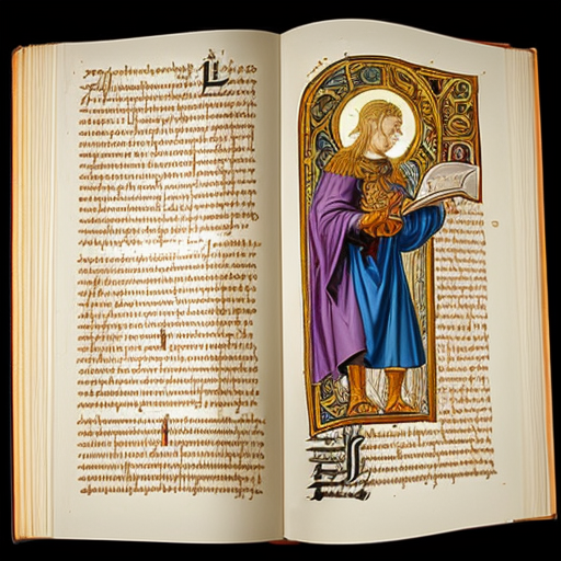 create a cover for book called "The Luminael Letters" by Dean Burgess. The cover art should include an illuminated letter L and a medieval angelic image