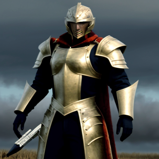 A man in fancy dragon armor suit in the battlefield