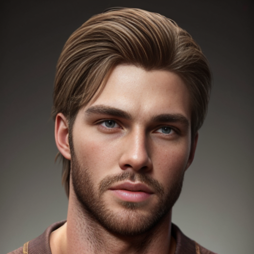 A man with brown hair and green eyes White skinned tall and handsome 
