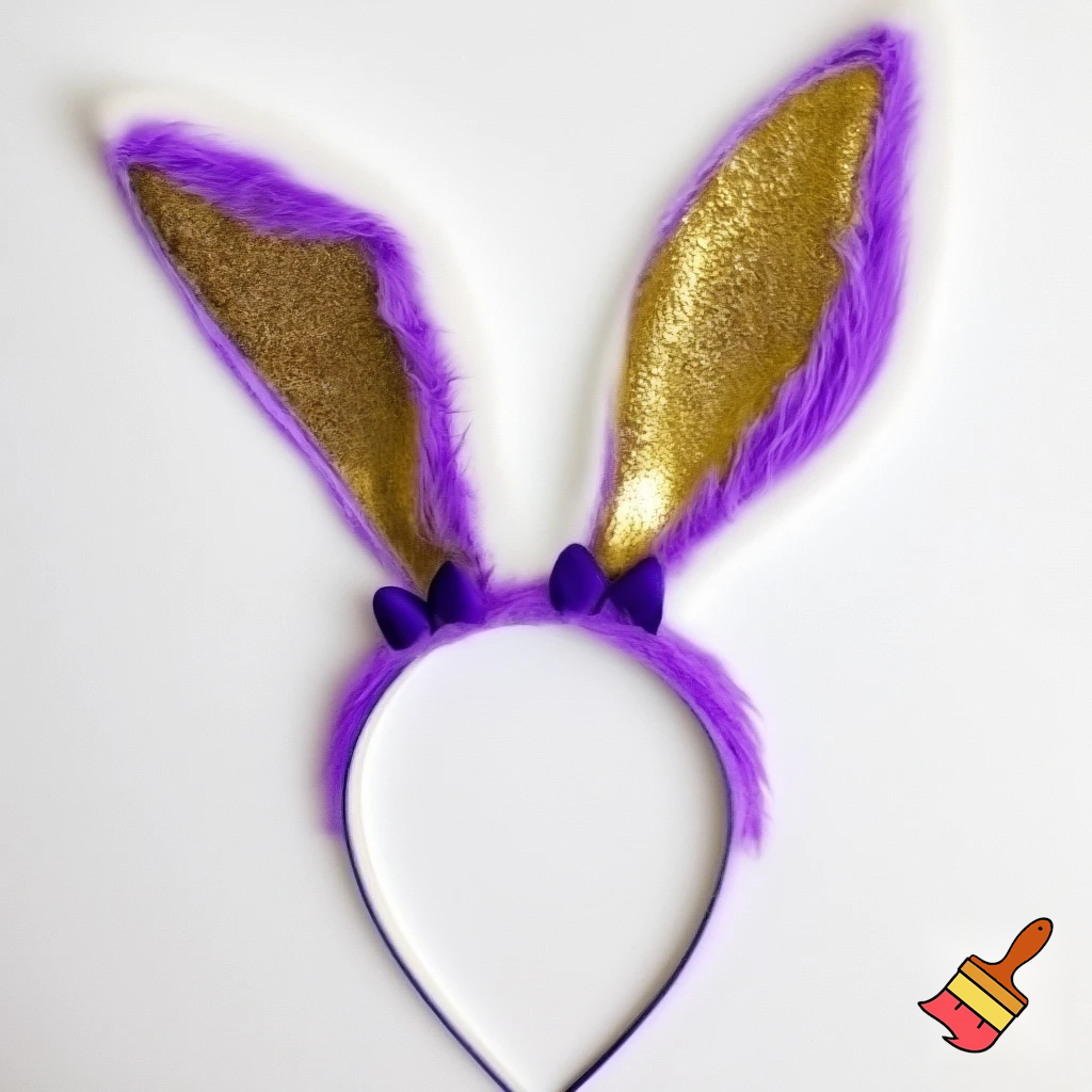 Easter top hat headband Easter bunny headband, purple and white with gold