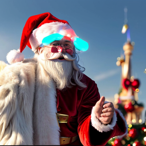 Santa Claus, France parade Paris Disneyland Santa sleigh castle Paris Santa Claus a big parade stage