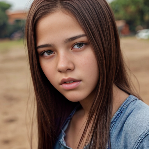 Brazilian teen naked with purple and brown hair