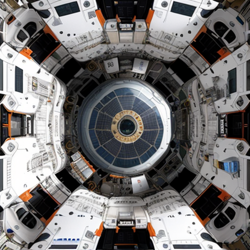 a highly sophisticated, hyperphotorealistic up to scale crew module that could house 6 people