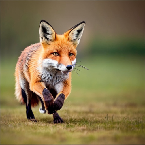 detailed realistic photo of a fox chasing a bunny