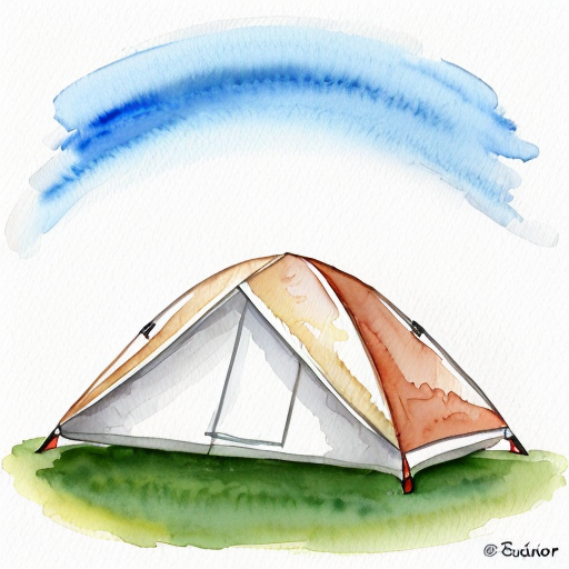 single icon of tent in cartoon style