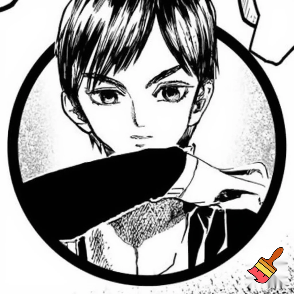 fait la en noir et blanc et plus style manga
