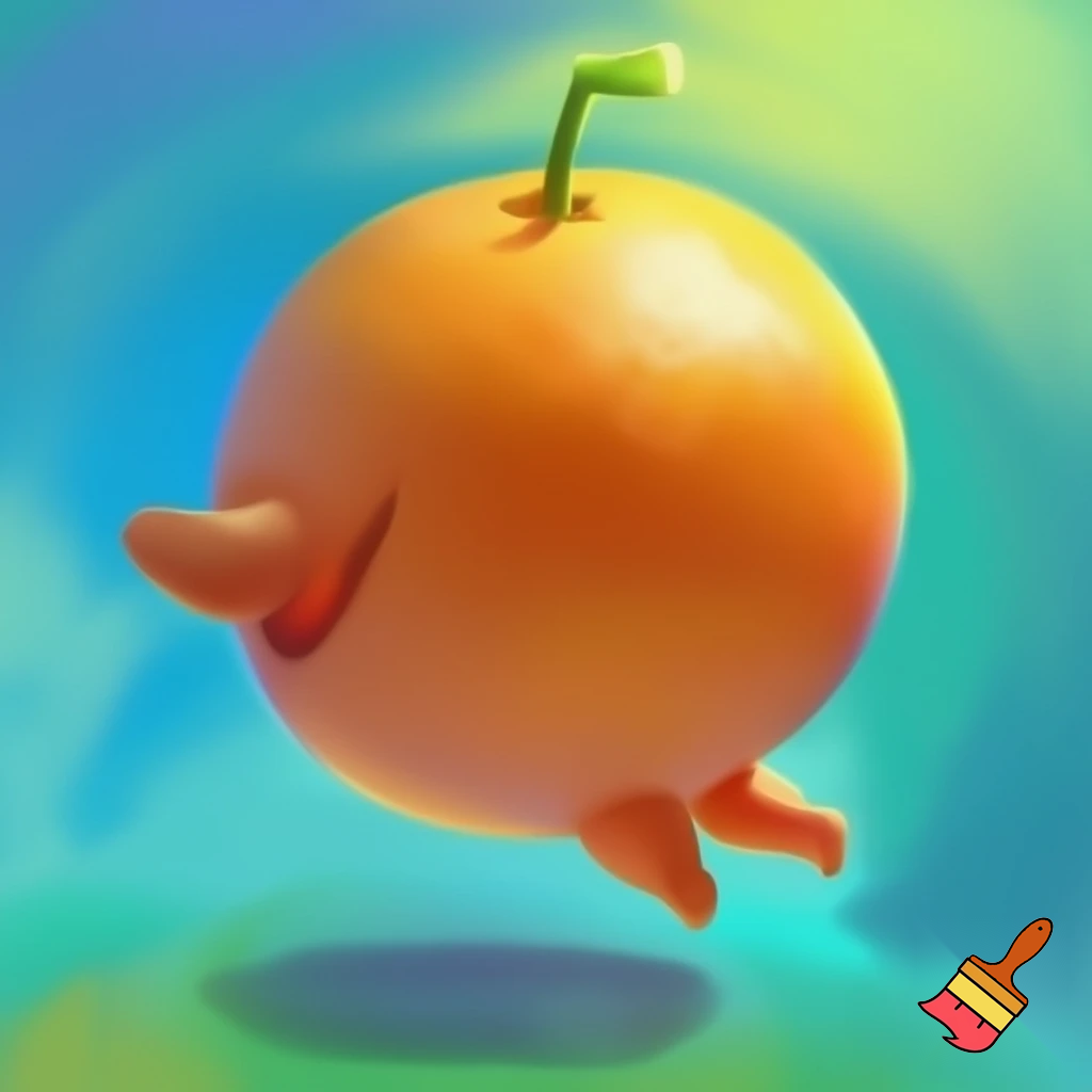 child shaped like an orange doing a backflip
