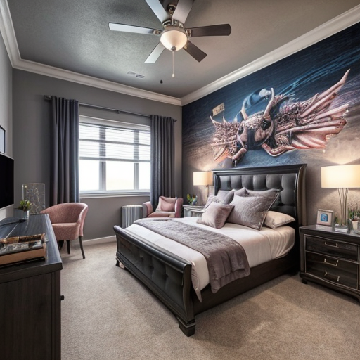 Wonderland themed adult bedroom