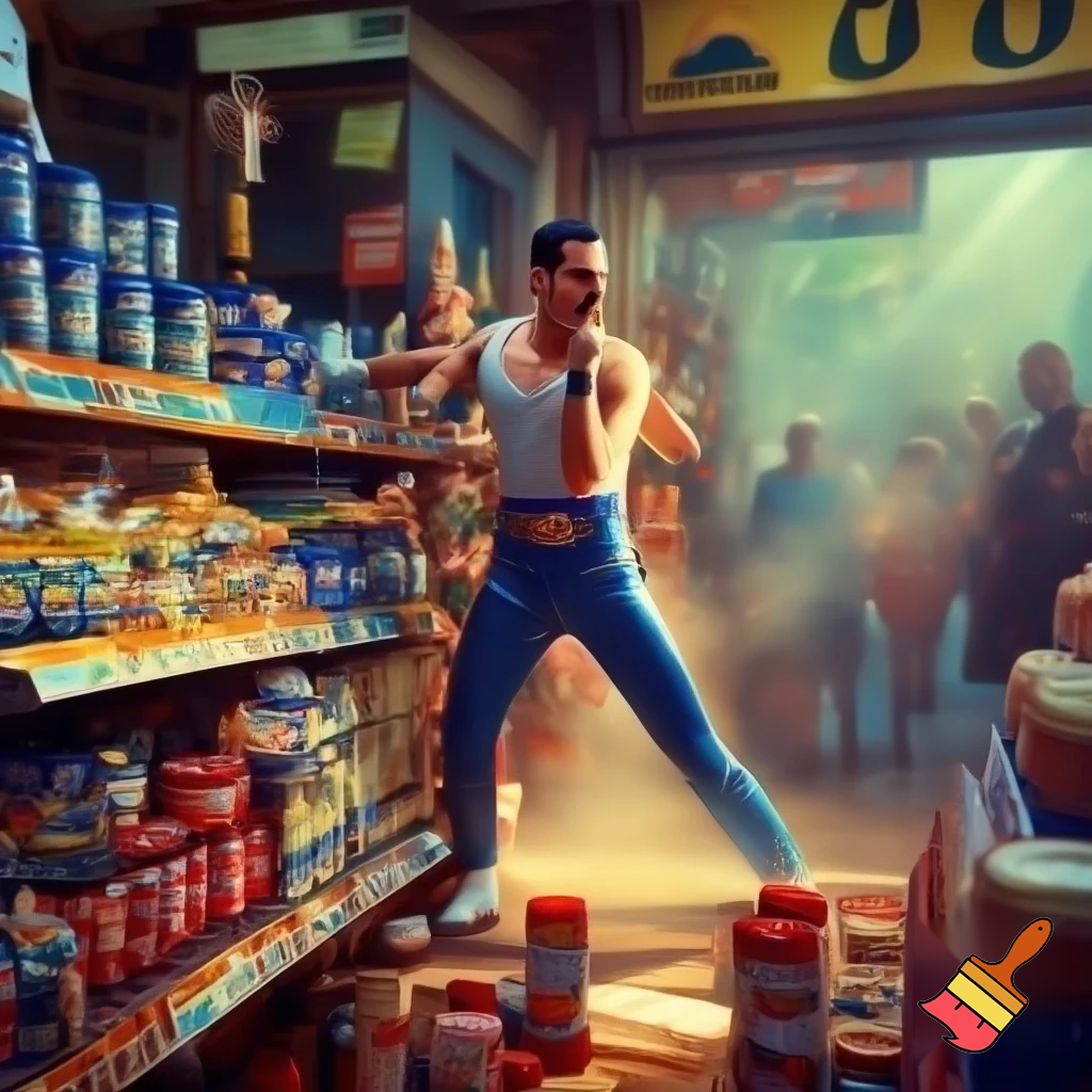 Freddy Mercury in an grocery store in serbia