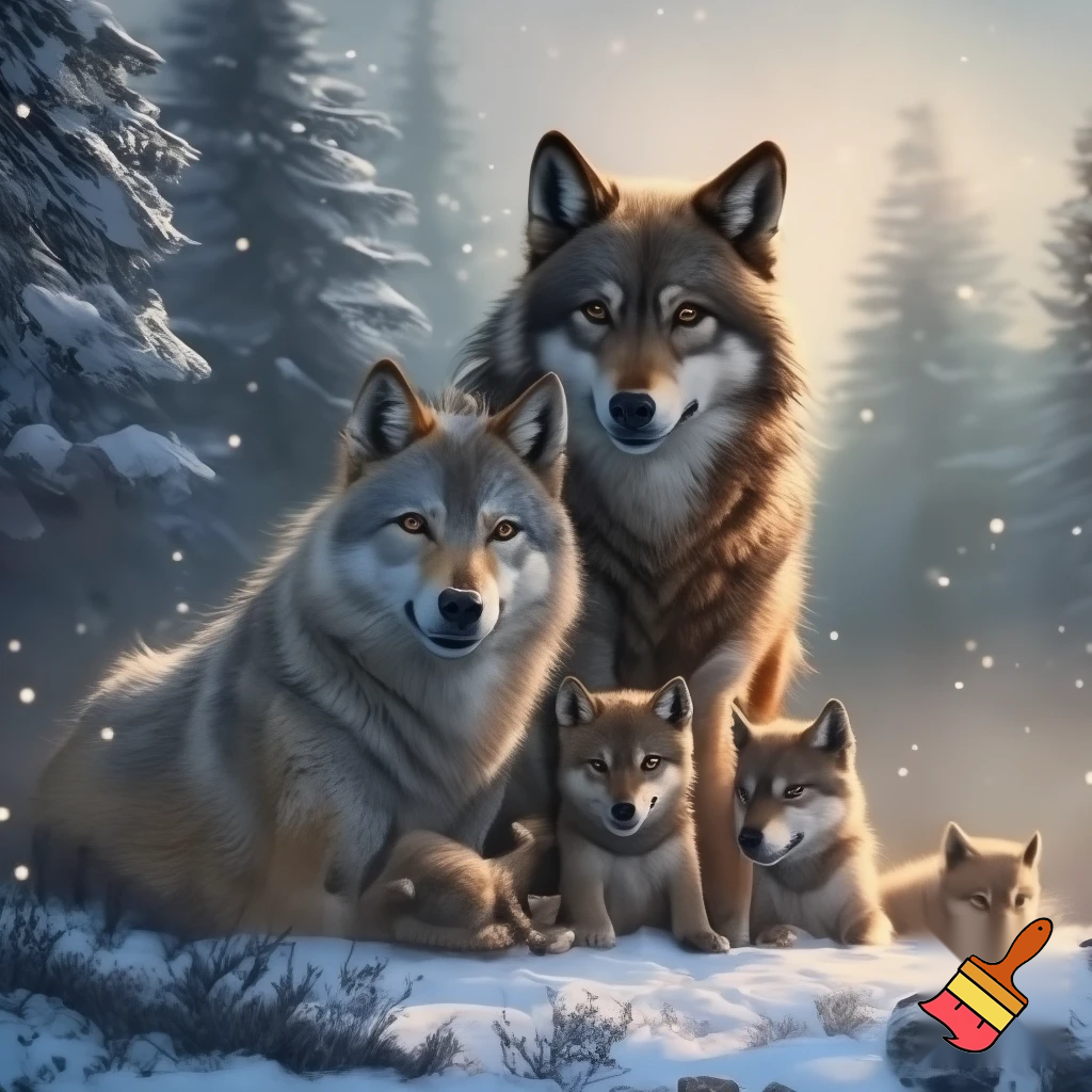 Family from two wolves 