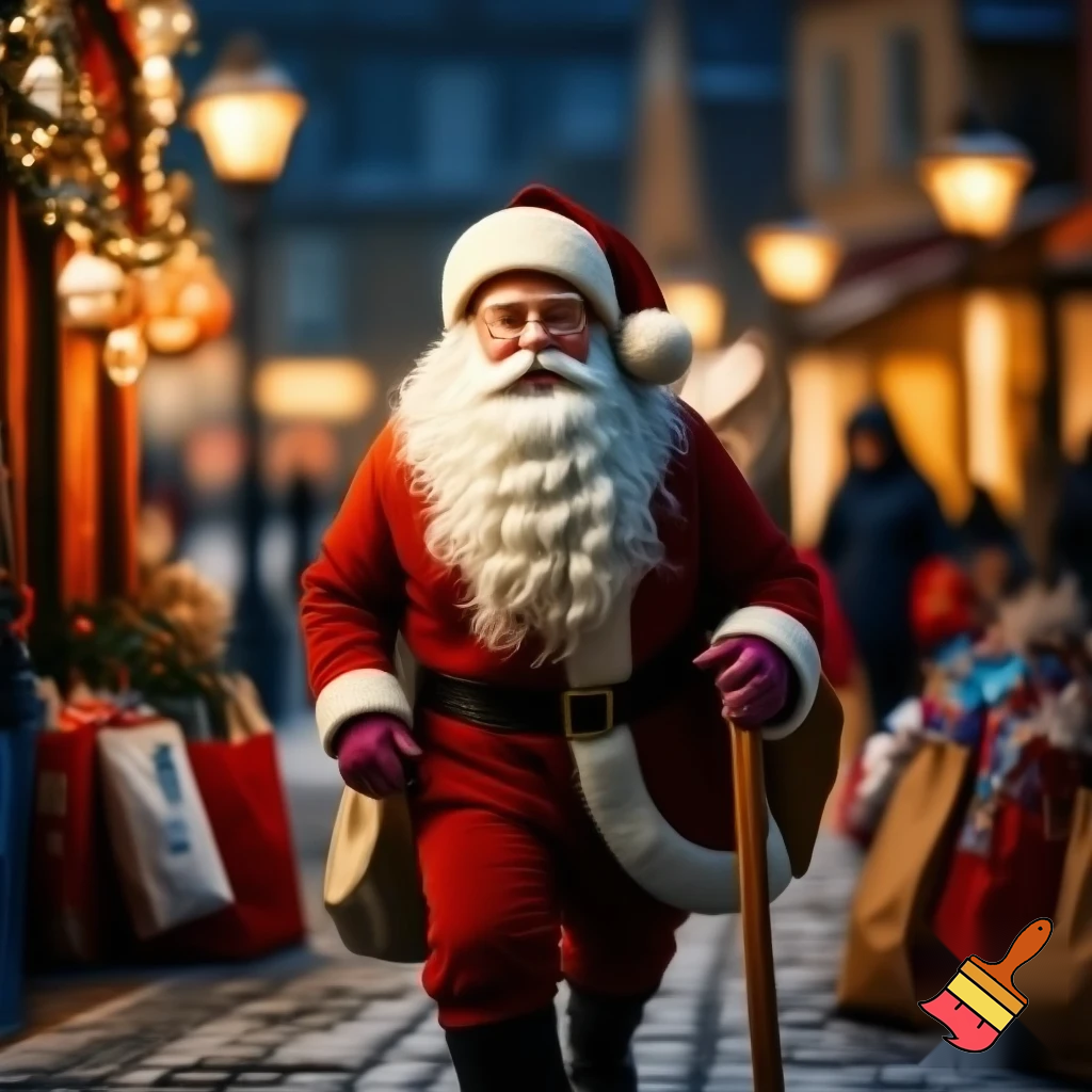 Ratha Santa Claus with the walking stick a star shopping 