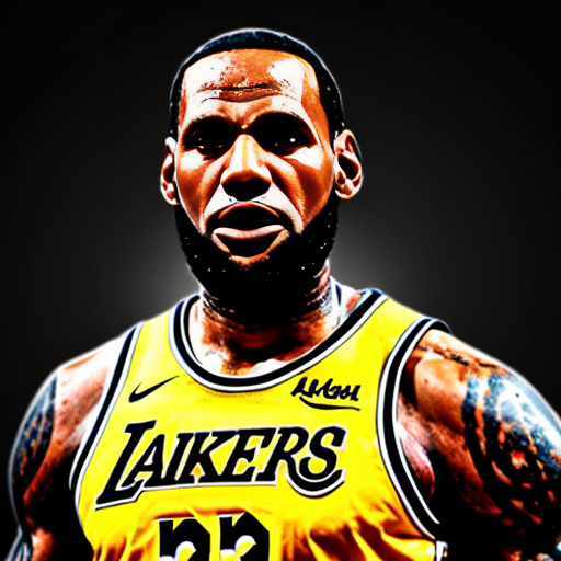 generate a lebron james image with the title pyramid_hq the goat