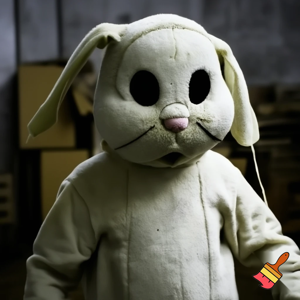 Easter bunny toy creepy toy mascot costume