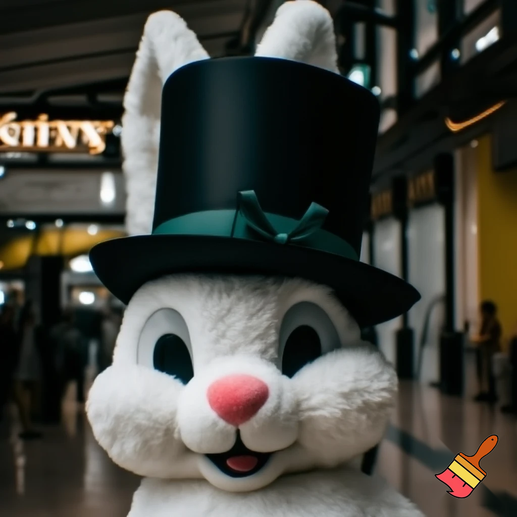 Mascot costume, Easter bunny top hat special top hat falcon gate shopping centre