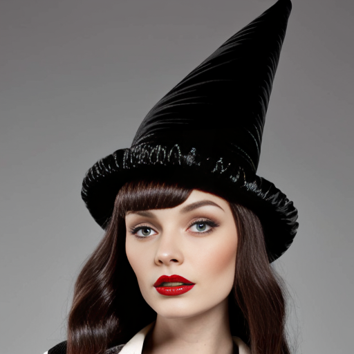 Velvet top hat wiggy witches hat