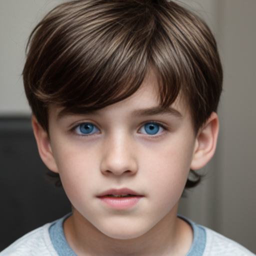 blue eyes brown hair boy
