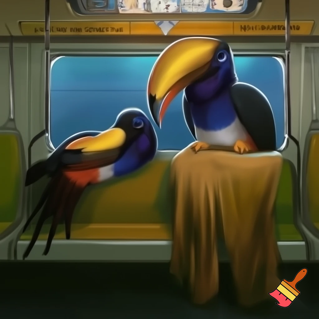 Two labubu having sex on a subway