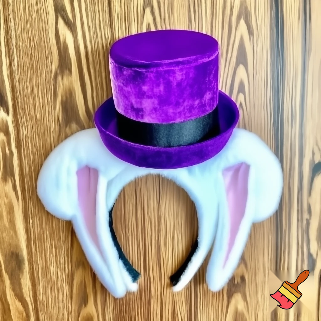 Easter bunny headband, top hat, Easter hat headband, top hat, purple and white, purple and white velvet top hat
