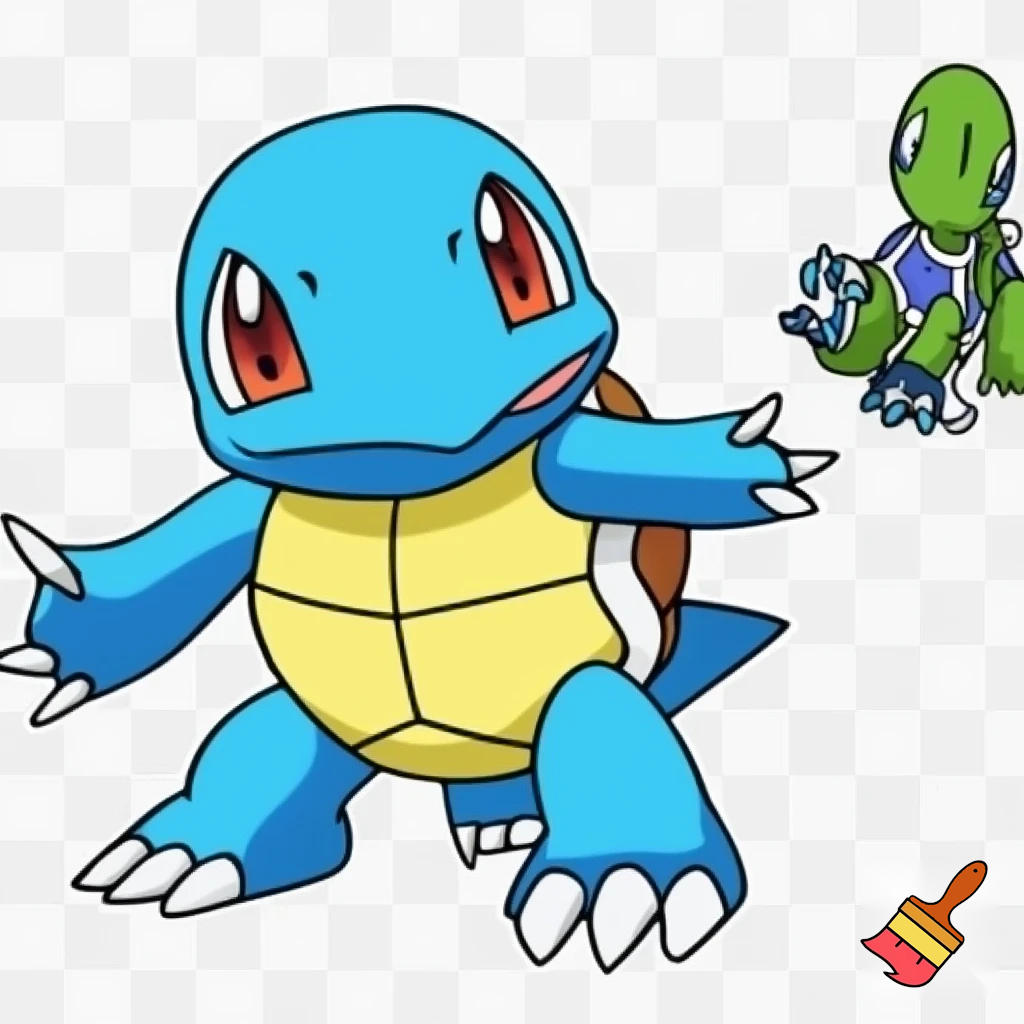 blue rookie level veemon agumon digimon squirtle pokemon fusion with skinny short arms and skinny short legs deatailed tiny turtle creature