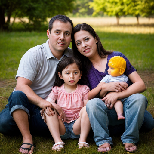 can you make a photo of a family of three