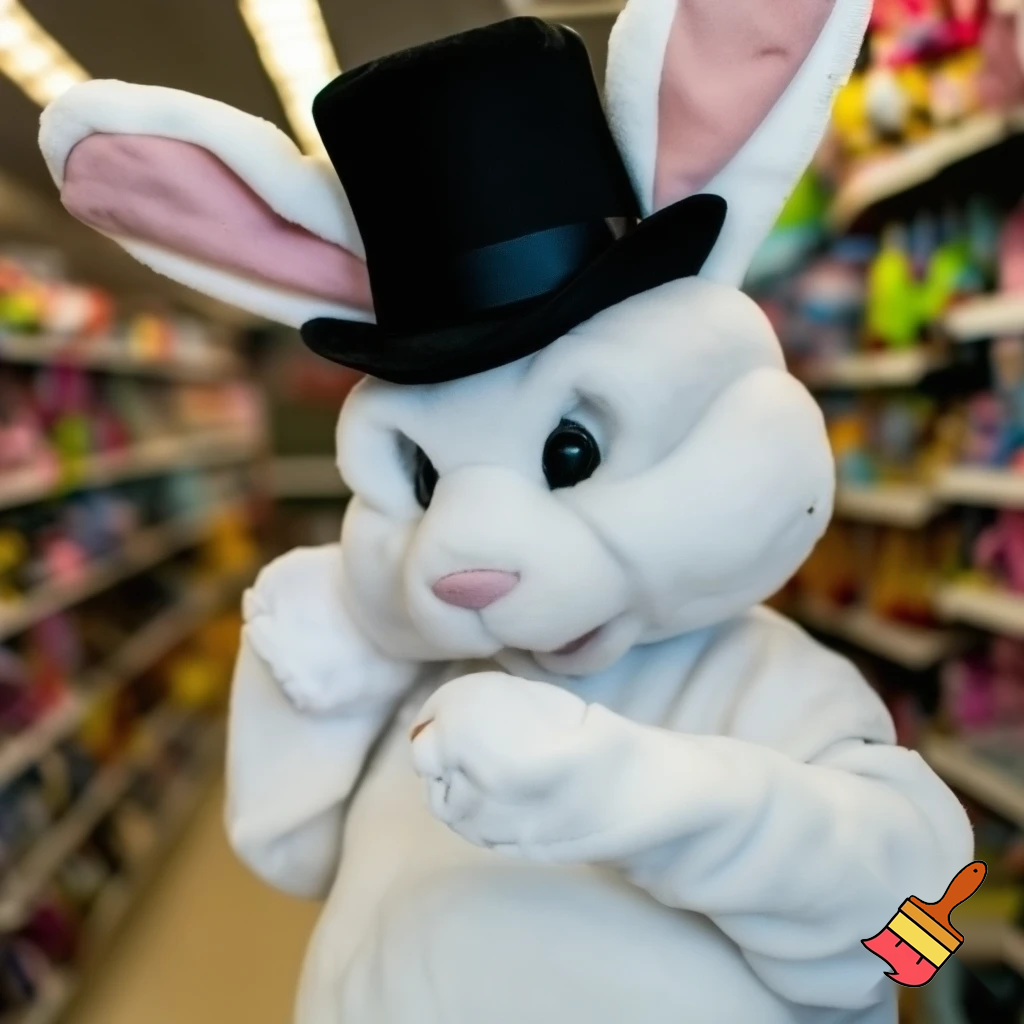 Easter bunny mascot costume top hat magic toy special top hat