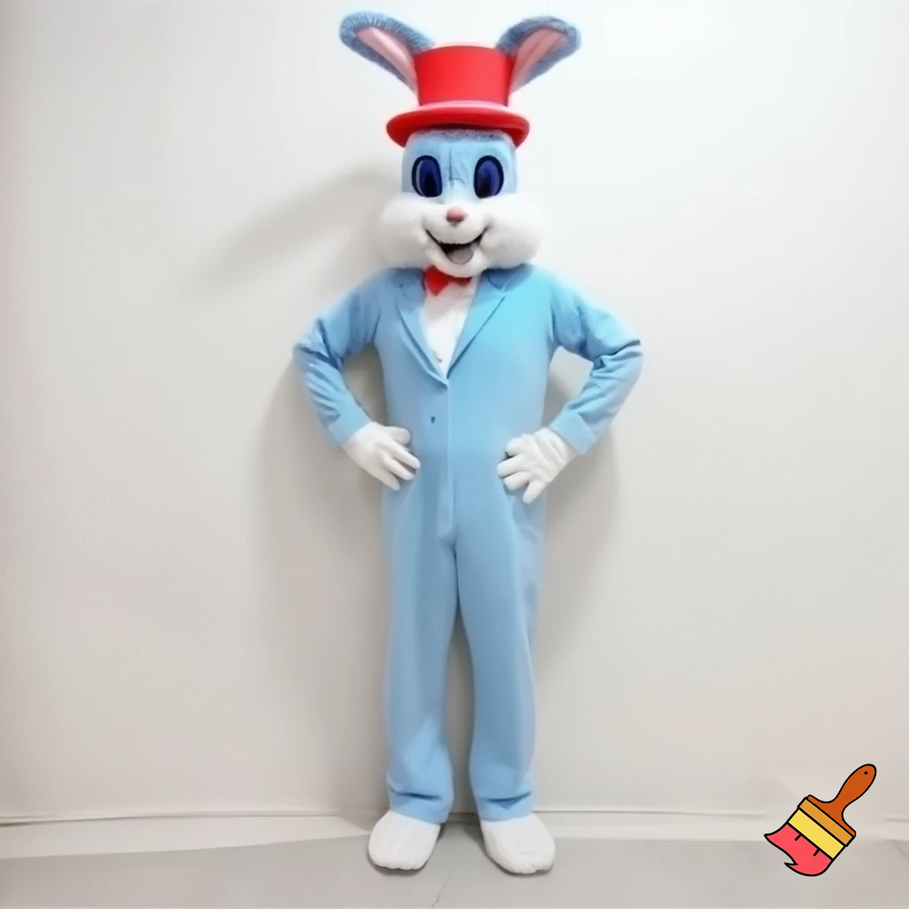 Easter bunny mascot top hat costume