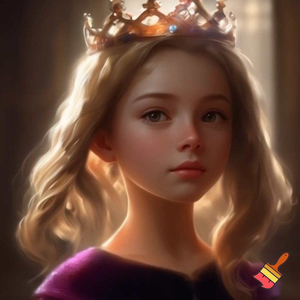 a 12 year old girl monarch with dirty ish blonde hair and a crown
