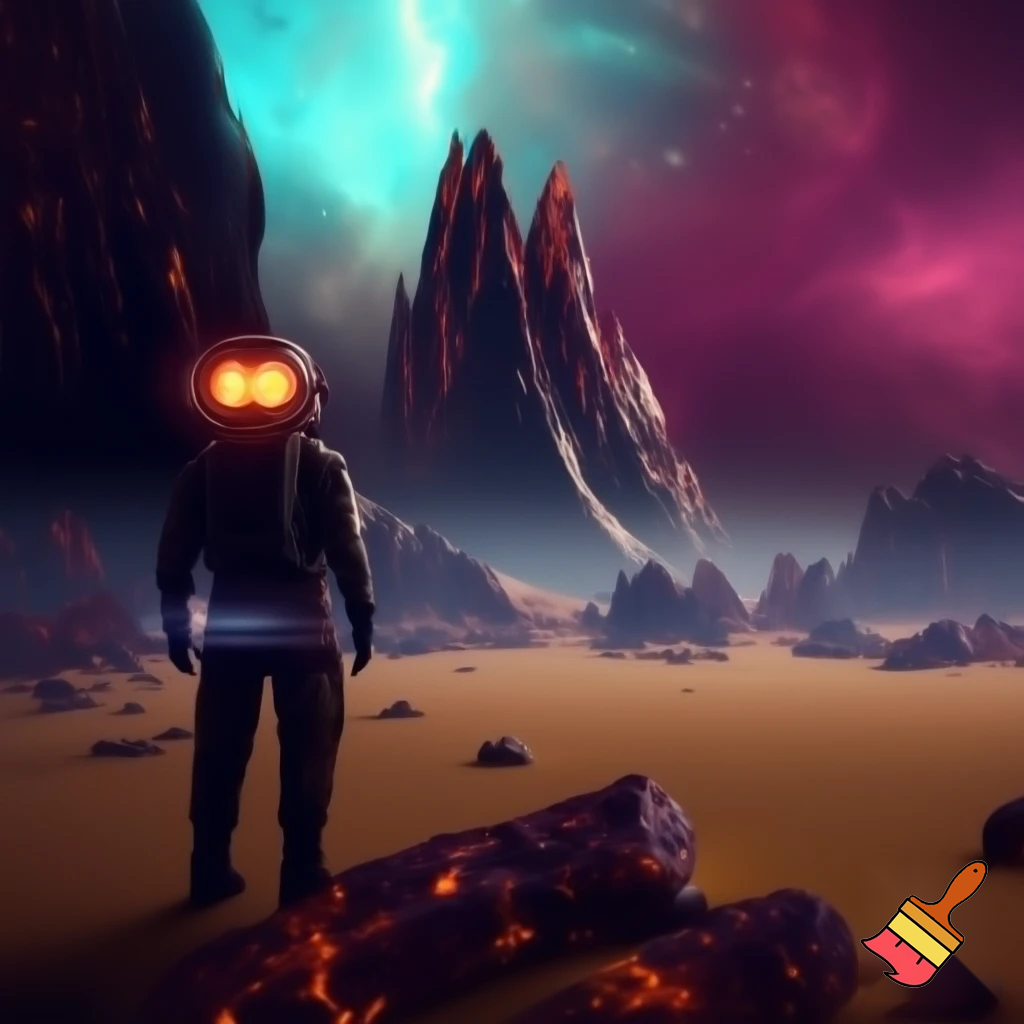 VR perspective of a astronaut on the of Kepler-2-b