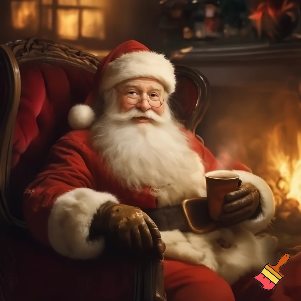 Santa Claus, a chair