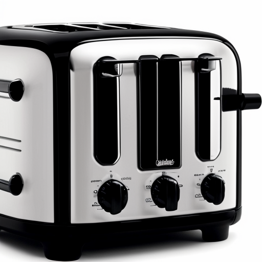Balck and white toaster with lines