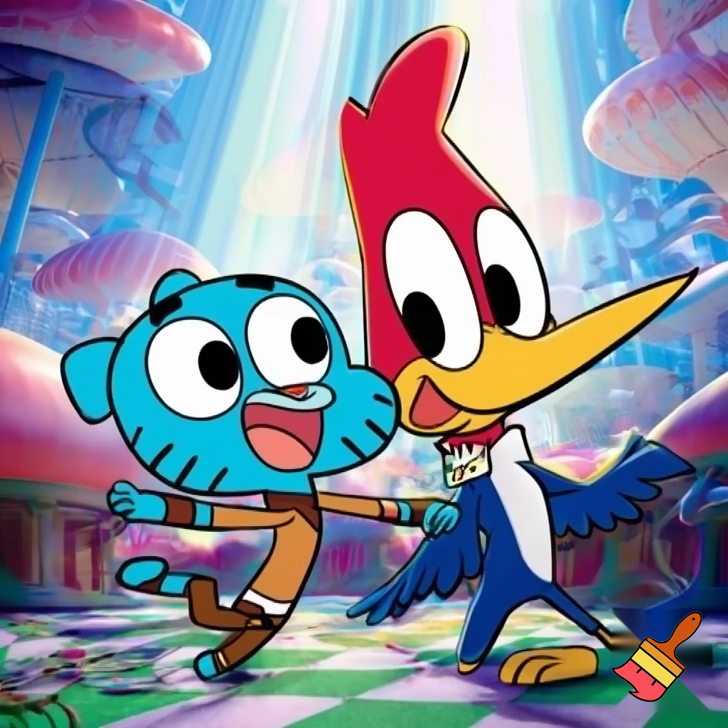 Gumball Watterson meets Woody Woodpecker