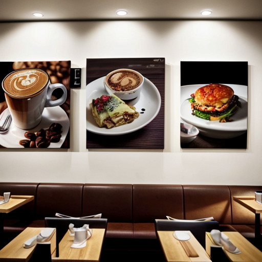 wall of cafe art