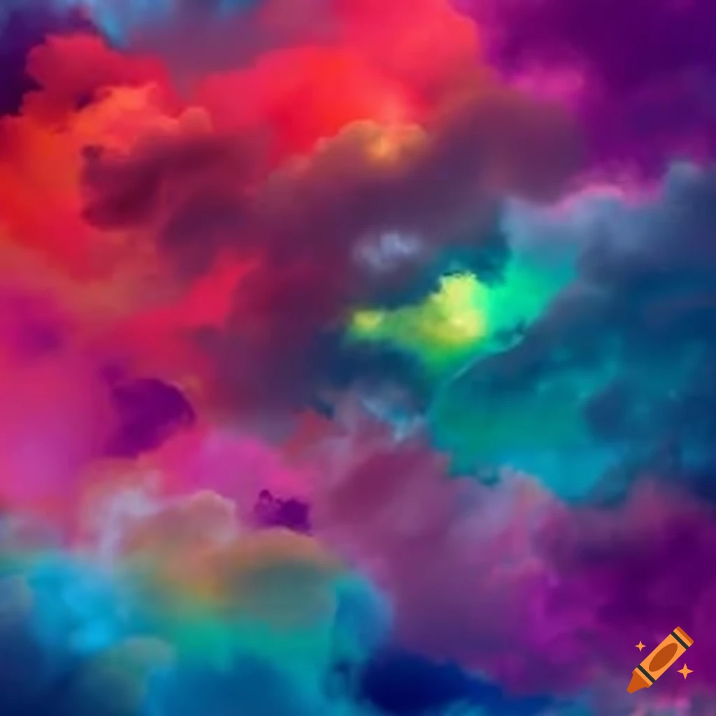color filled space clouds