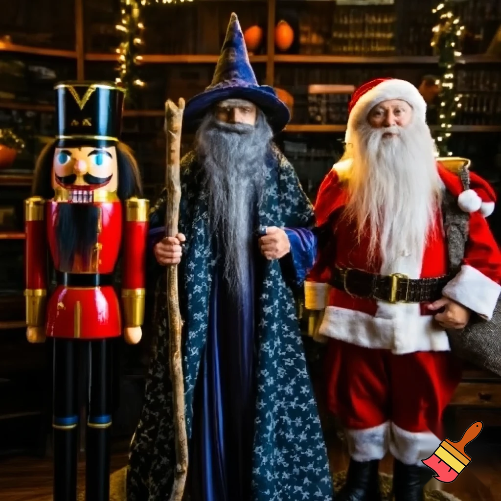 Christmas Nutcracker a wizard one Santa Claus one