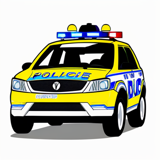 Make a image of a police car in greg heffly style