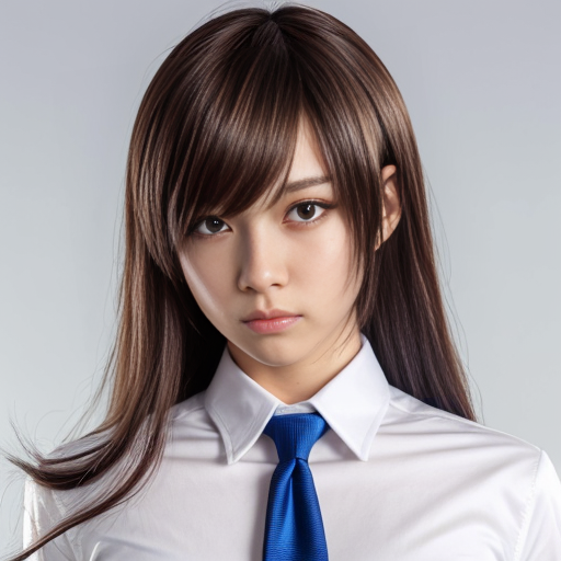 Haruka Sakura from Wind Breaker anime, male character, upper body portrait, serious and silent expression, battle-ready stance with slightly turned shoulders, hair short, straight with slight waves at ends, left side hair white, right side hair black, hair slightly messy and flowing with motion, heterochromia eyes: left eye gold, right eye dark blue, sharp and focused gaze, natural anime skin tone, wearing standard Furin High School uniform with small tears and battle damage details, white shirt slightly rumpled, navy blazer with emblem, red necktie, hands clenched and ready for combat, anime-style gloves on hands, dynamic pose suggesting imminent action, subtle motion lines for movement, simple light-colored background, clean and sharp anime line art, vibrant and saturated anime colors, realistic shadows and highlights on hair and clothing, determined and calm demeanor, slight wind effect making hair and tie move, upper body emphasis showing shoulders and chest area clearly, faithful to original character design, intense and focused aura.