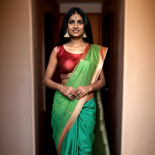 A sexy woman wearing a sari