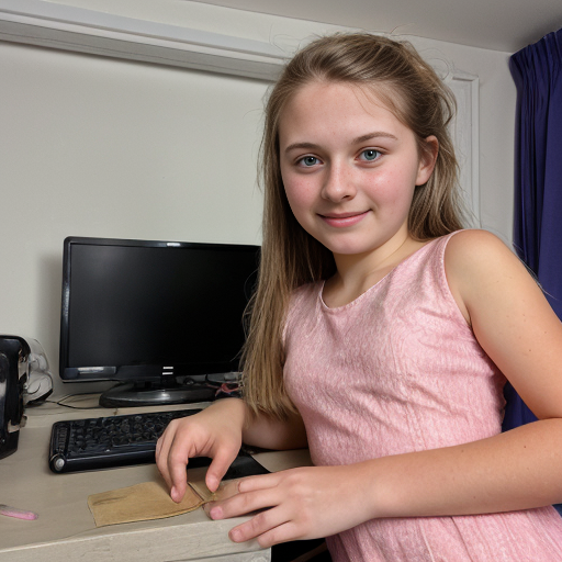 Make a photo of a rich, spoilt 11 year old girl