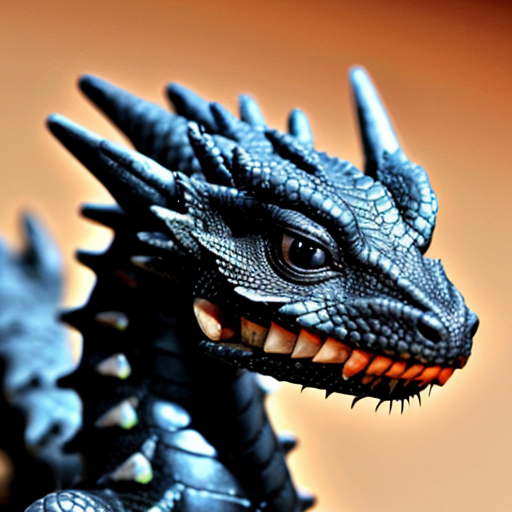 baby black dragon with white eyes