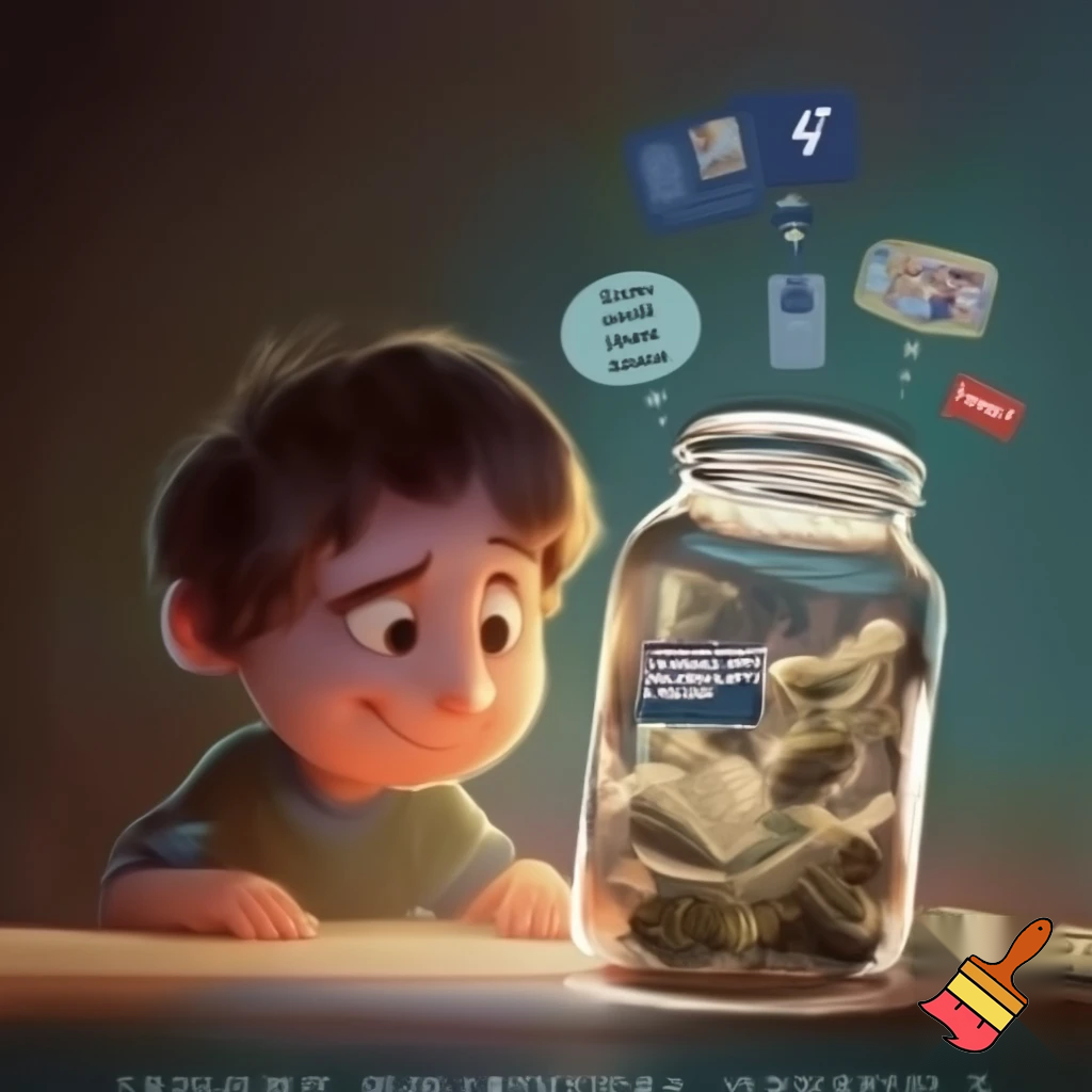 


---

Prompt do AI (plakat „Słoik 30 dni”)

> Vertical poster (9:16) of a young boy doing a “30-day saving challenge”. The same boy throughout: same hair, same shirt. Central focus: glass jar full of coins and banknotes labeled “Day 30”. Boy looking at the jar with a happy, satisfied expression. Soft warm lighting, slight rim light, soft background blur. Floating thought bubbles with text: “Should I save…?”, “I’m saving!”, “And this is just the beginning!”. Animated money icons around jar: headphones, powerbank, game console, cinema tickets. Color scheme: warm tones, slightly enhanced saturation, soft contrast. Typography: Montserrat Bold, readable, not covering the boy’s face. Add subtle glow effect around the jar to attract attention. Bottom text: “Your turn! #SmartWithMoney”. Style: motivational, energetic, realistic cartoonish blend, high detail, cinematic composition.



