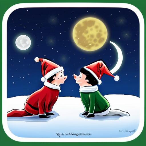 Star and moon christmas cartoon