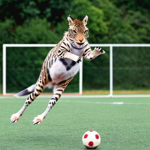 generate a photo of an animal playing a sport