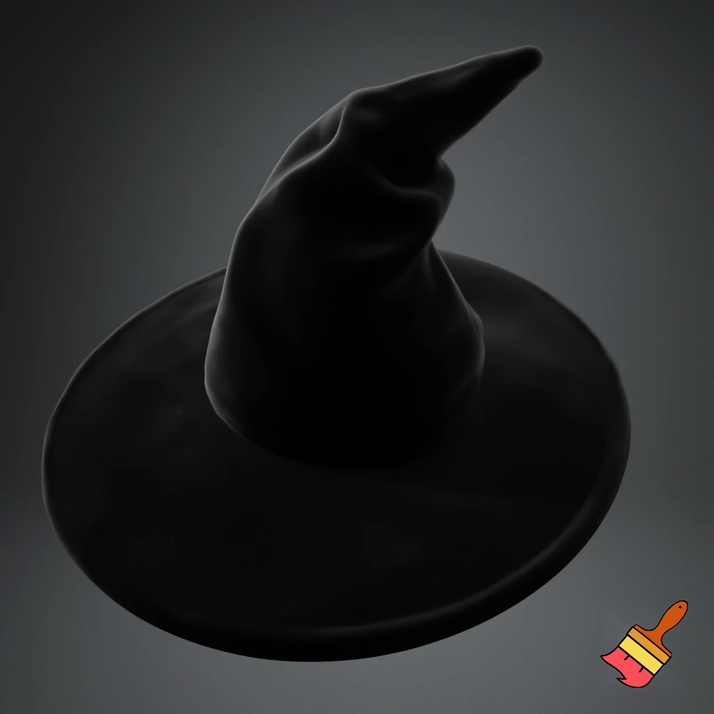 Black witches hat velvet