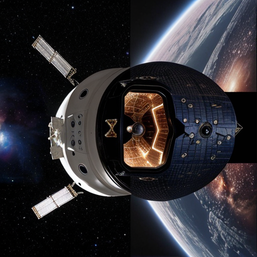 Mostrare l’astronave dall’esterno nello spazio profondo, includendo **due viste nella stessa immagine** (ad esempio vista a tre quarti e vista laterale o dall’alto).  
> L’astronave deve apparire piccola e agile, con fusoliera aerodinamica, propulsori posteriori luminosi, antenne e dettagli funzionali, finestrini panoramici.  
> Illuminazione cinematografica, riflessi realistici sulla scocca, stelle e un pianeta sullo sfondo per dare scala, resa ultra-dettagliata, qualità 4K.